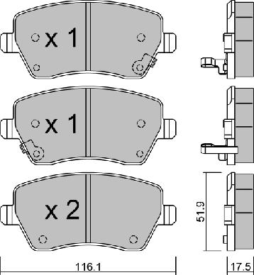 Aisin BPNI-1014 - Əyləc altlığı dəsti, əyləc diski furqanavto.az