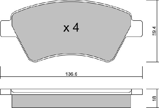 Aisin BPRE-1002 - Əyləc altlığı dəsti, əyləc diski furqanavto.az