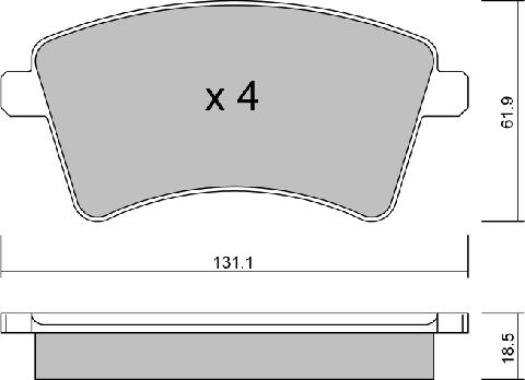 Aisin BPRE-1014 - Əyləc altlığı dəsti, əyləc diski furqanavto.az