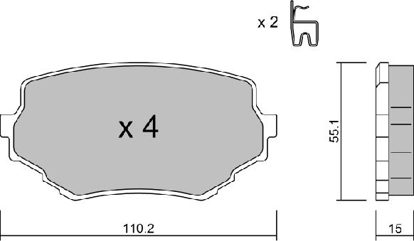 Aisin BPSZ-1902 - Əyləc altlığı dəsti, əyləc diski furqanavto.az