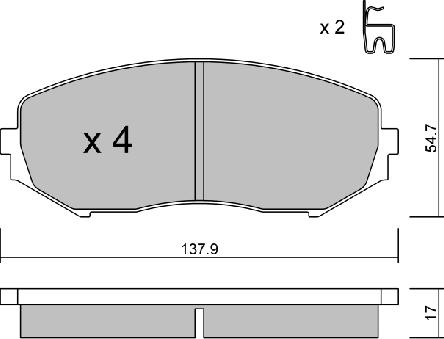 Aisin BPSZ-1005 - Əyləc altlığı dəsti, əyləc diski furqanavto.az