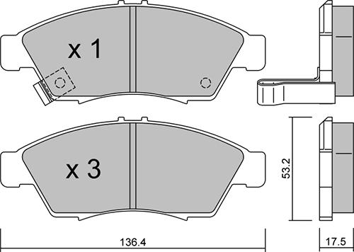 AISIN BPSZ-1003 - Əyləc altlığı dəsti, əyləc diski furqanavto.az