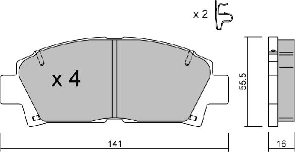 Aisin BPTO-1922 - Əyləc altlığı dəsti, əyləc diski furqanavto.az