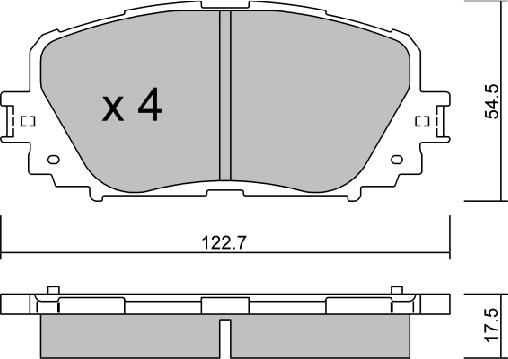 Aisin BPTO-1005 - Əyləc altlığı dəsti, əyləc diski furqanavto.az