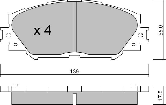 Aisin BPTO-1007 - Əyləc altlığı dəsti, əyləc diski furqanavto.az