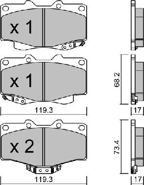 Aisin BPTO-1019 - Əyləc altlığı dəsti, əyləc diski furqanavto.az