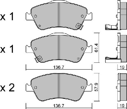 Aisin BPTO-1015 - Əyləc altlığı dəsti, əyləc diski furqanavto.az