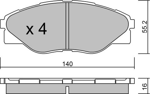 Aisin BPTO-1029 - Əyləc altlığı dəsti, əyləc diski furqanavto.az