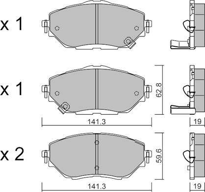 Aisin BPTO-1027 - Əyləc altlığı dəsti, əyləc diski furqanavto.az