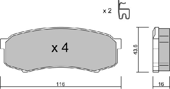 Aisin BPTO-2902 - Əyləc altlığı dəsti, əyləc diski www.furqanavto.az