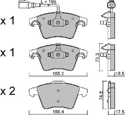 AISIN BPVW-1004 - Əyləc altlığı dəsti, əyləc diski furqanavto.az