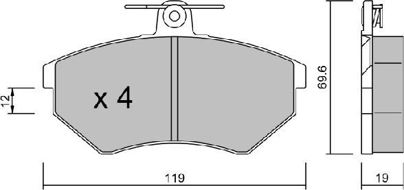 Aisin BPVW-1003 - Əyləc altlığı dəsti, əyləc diski www.furqanavto.az