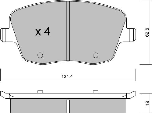 Aisin BPVW-1019 - Əyləc altlığı dəsti, əyləc diski furqanavto.az