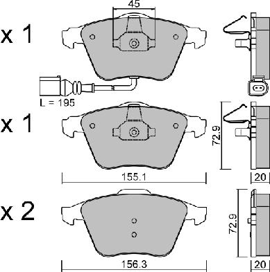 AISIN BPVW-1011 - Əyləc altlığı dəsti, əyləc diski furqanavto.az