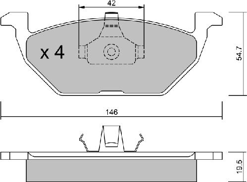 Aisin BPVW-1012 - Əyləc altlığı dəsti, əyləc diski furqanavto.az