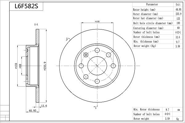 Aisin L6F582S - Əyləc Diski furqanavto.az