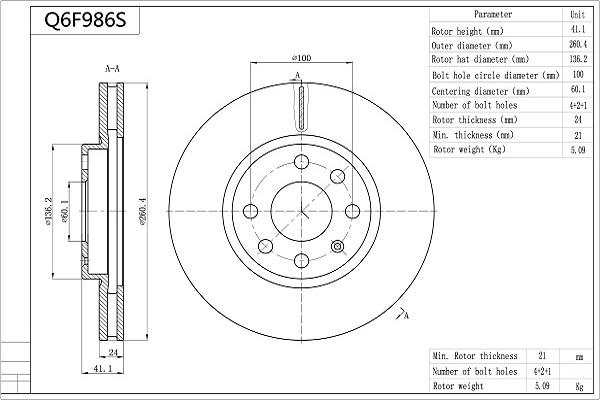 Aisin Q6F986S - Əyləc Diski furqanavto.az