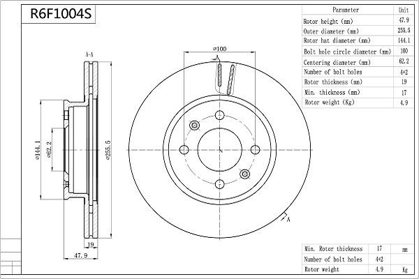 Aisin R6F1004S - Əyləc Diski furqanavto.az