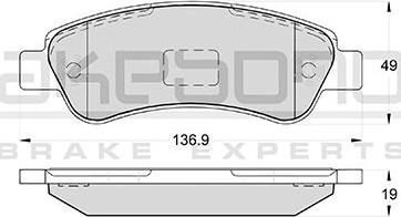 Akebono AN-4496K - Əyləc altlığı dəsti, əyləc diski furqanavto.az