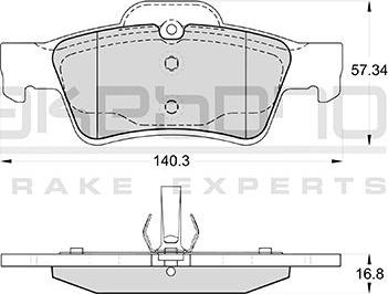 Akebono AN-4468K - Əyləc altlığı dəsti, əyləc diski furqanavto.az