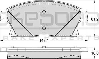 Akebono AN-4646WKE - Əyləc altlığı dəsti, əyləc diski furqanavto.az