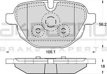 Akebono AN-4643K - Əyləc altlığı dəsti, əyləc diski furqanavto.az