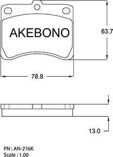 Akebono AN-4040WKE - Əyləc altlığı dəsti, əyləc diski furqanavto.az