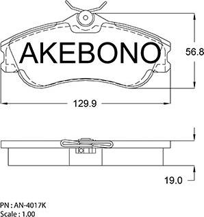 Akebono AN-4017KE - Əyləc altlığı dəsti, əyləc diski furqanavto.az