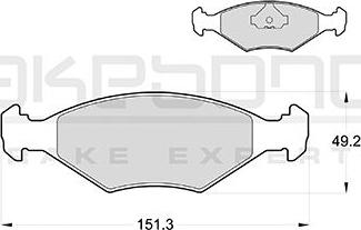 Akebono AN-4023KE - Əyləc altlığı dəsti, əyləc diski furqanavto.az