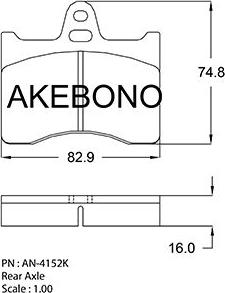 Akebono AN-4152KE - Əyləc altlığı dəsti, əyləc diski furqanavto.az