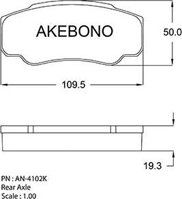 Akebono AN-4102K - Əyləc altlığı dəsti, əyləc diski furqanavto.az