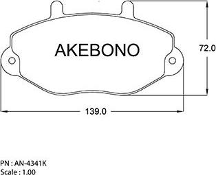 Akebono AN-4341K - Əyləc altlığı dəsti, əyləc diski furqanavto.az