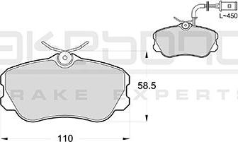 Akebono AN-4308WKE - Əyləc altlığı dəsti, əyləc diski furqanavto.az