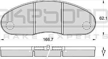 Akebono AN-4244WKE - Əyləc altlığı dəsti, əyləc diski furqanavto.az