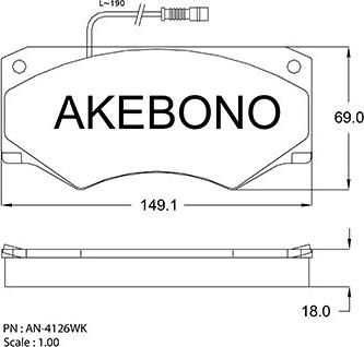 Akebono AN-4216WK - Əyləc altlığı dəsti, əyləc diski furqanavto.az