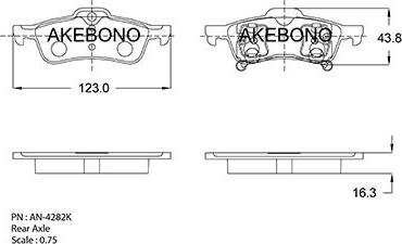 Akebono AN-4282KE - Əyləc altlığı dəsti, əyləc diski furqanavto.az