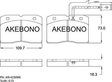 Akebono AN-4230WK - Əyləc altlığı dəsti, əyləc diski furqanavto.az