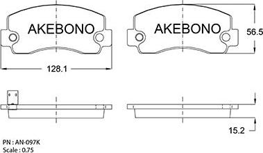 Akebono AN-097KE - Əyləc altlığı dəsti, əyləc diski furqanavto.az