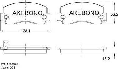 Akebono AN-097K - Əyləc altlığı dəsti, əyləc diski furqanavto.az