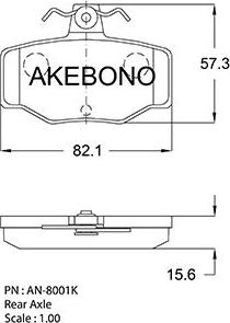 Akebono AN-8001K - Əyləc altlığı dəsti, əyləc diski furqanavto.az