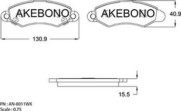 Akebono AN-8011WK - Əyləc altlığı dəsti, əyləc diski furqanavto.az