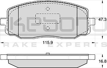 Akebono AN-8142WK - Əyləc altlığı dəsti, əyləc diski furqanavto.az