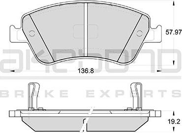 Akebono AN-8147WK - Əyləc altlığı dəsti, əyləc diski furqanavto.az