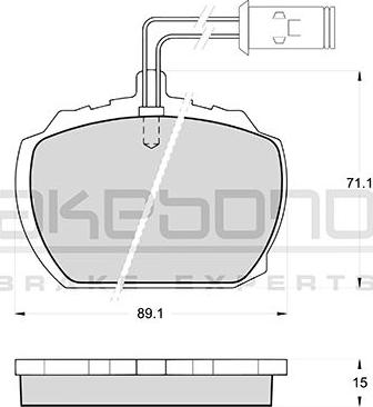 Akebono AN-3994K - Əyləc altlığı dəsti, əyləc diski furqanavto.az