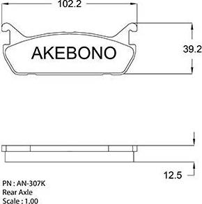 Akebono AN-307K - Əyləc altlığı dəsti, əyləc diski furqanavto.az