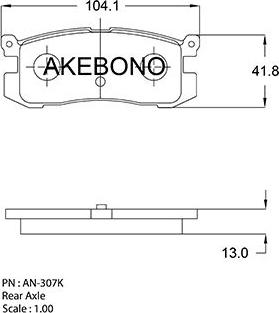 Akebono AN-250KE - Əyləc altlığı dəsti, əyləc diski furqanavto.az