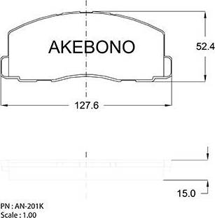 Akebono AN-201K - Əyləc altlığı dəsti, əyləc diski furqanavto.az