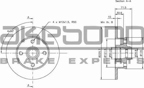 Akebono BN-0059E - Əyləc Diski furqanavto.az