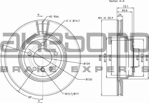 Akebono BN-0133E - Əyləc Diski www.furqanavto.az