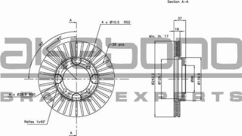 Akebono BN-1280E - Əyləc Diski furqanavto.az